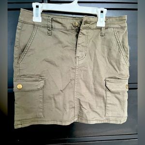 Ashley Mason Army Green Cargo Mini Skirt, Size M